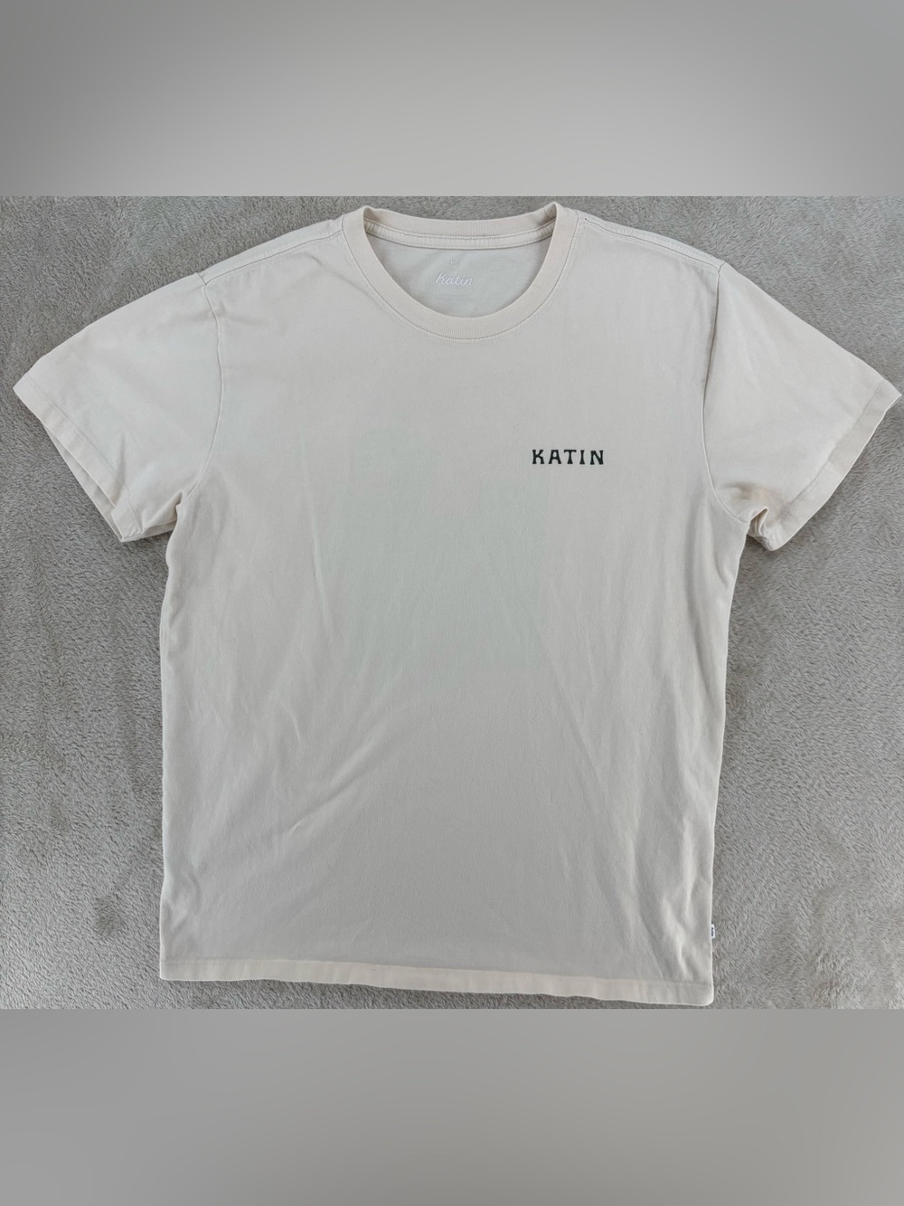 Katin Men's Medium Cream Graphic Sunset Beach Back Print California Surf T-Shirt